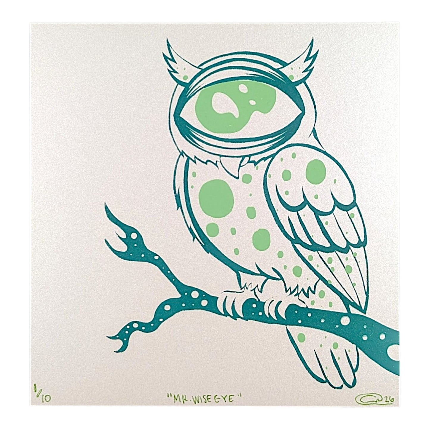 Chandler Condon "Mr. Wise Eye (White Shimmer)" Print