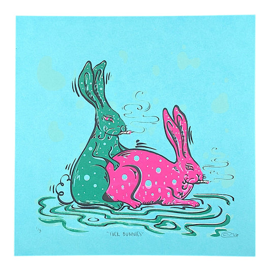 Chandler Condon "Fuck Bunnies (Turquoise)" Print