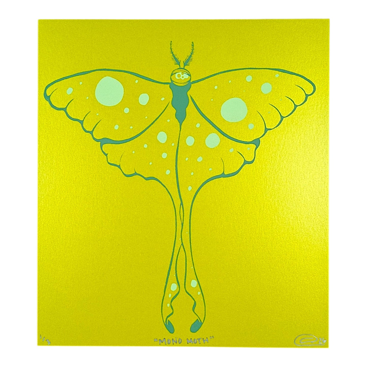 Chandler Condon "MonoMoth (Chartreuse Shimmer)" Print