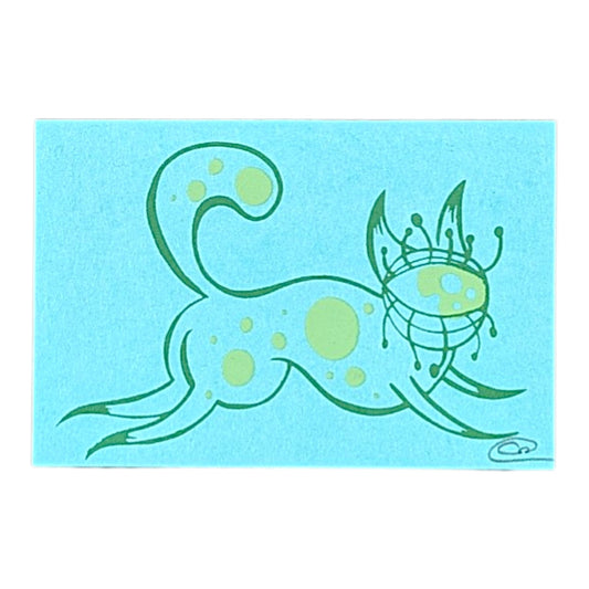 Chandler Condon "Cyclops Kitty (Turquoise)" Micro Print