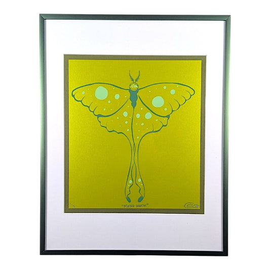Chandler Condon "MonoMoth (Chartreuse Shimmer)" Print - Framed