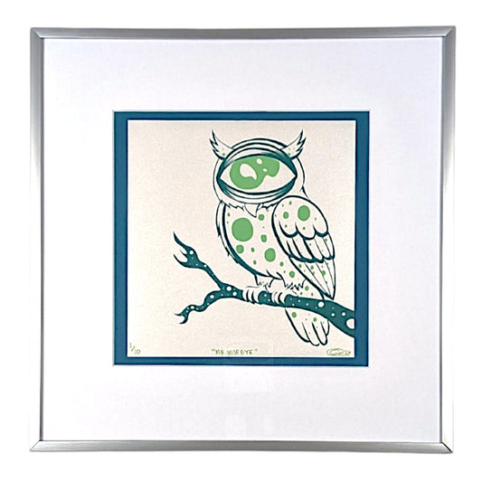 Chandler Condon "Mr. Wise Eye (White Shimmer)" Print - Framed
